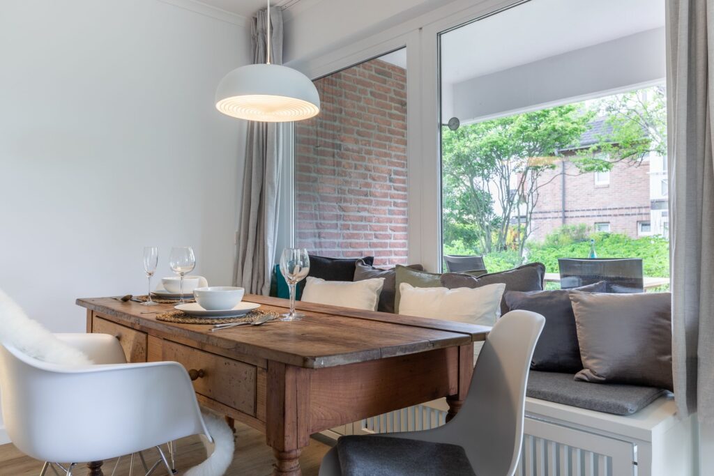 Esszimmer in Ferienwohnung Wenningstedt