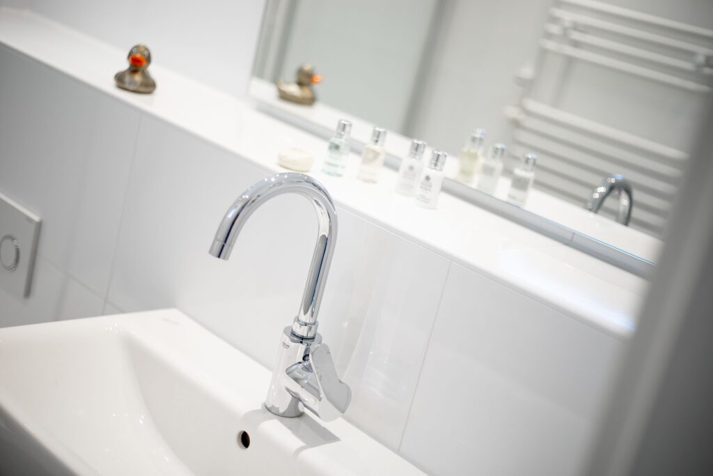 Bad in Ferienwohnung Wenningstedt