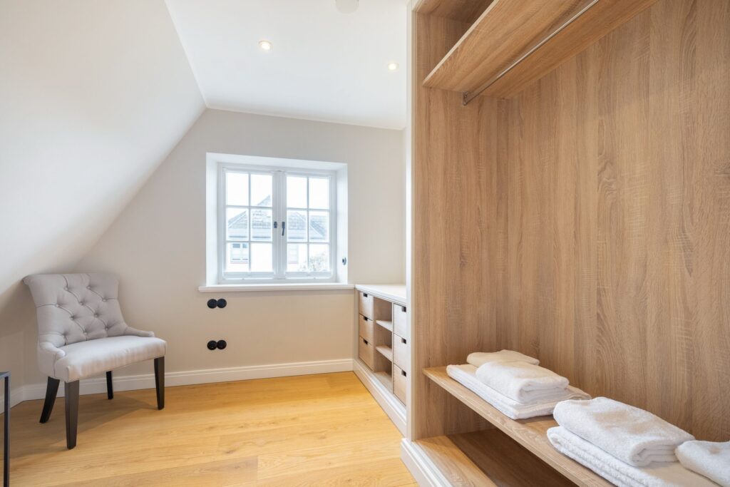 Schlafzimmer in Ferienwohnung Wenningstedt