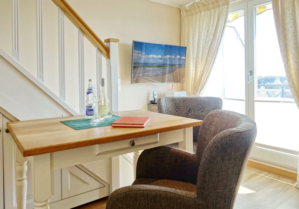 Esszimmer in Ferienwohnung Wenningstedt