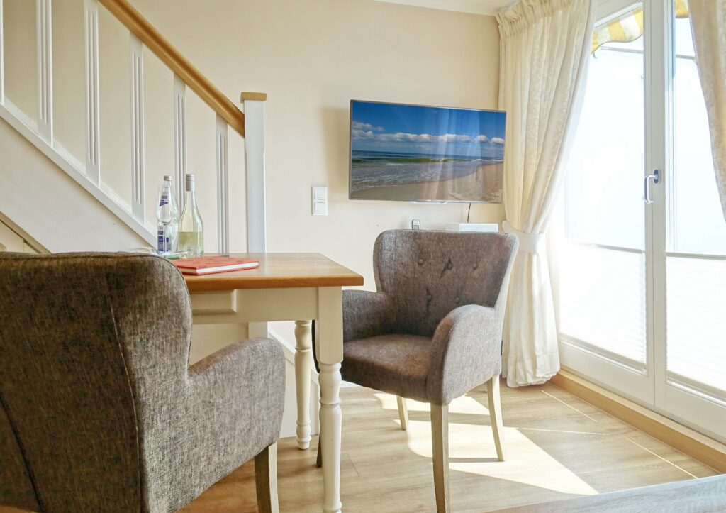 Esszimmer in Ferienwohnung Wenningstedt