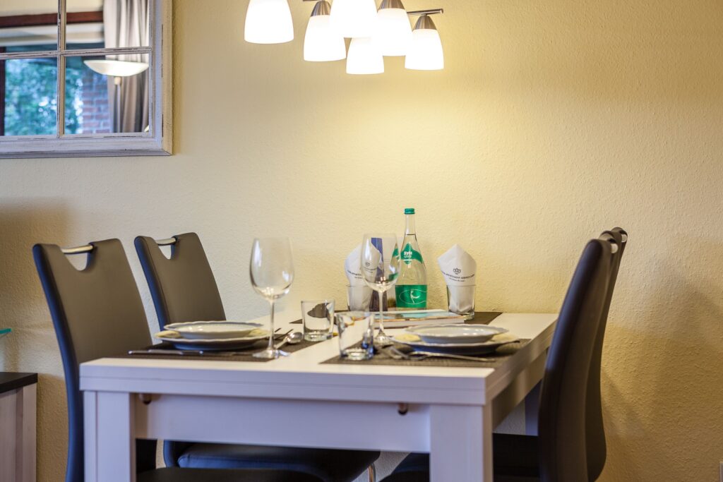 Esszimmer in Ferienwohnung Wenningstedt