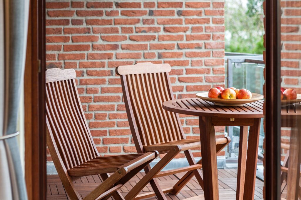 Terrasse von Ferienwohnung Wenningstedt