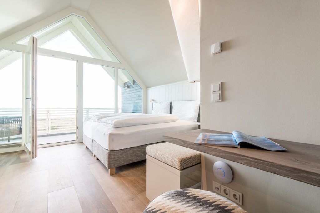 Schlafzimmer in Ferienwohnung Wenningstedt