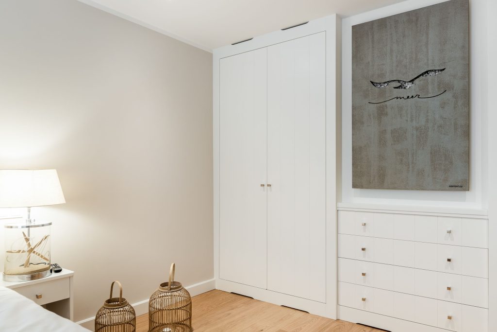 Schlafzimmer in Ferienwohnung Wenningstedt