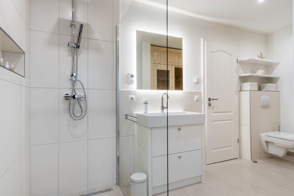 Bad in Ferienwohnung Wenningstedt