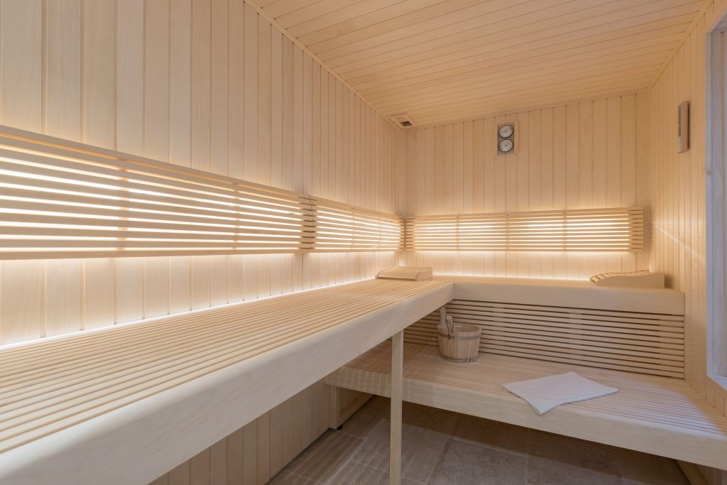 Sauna in einem Ferienhaus auf Sylt