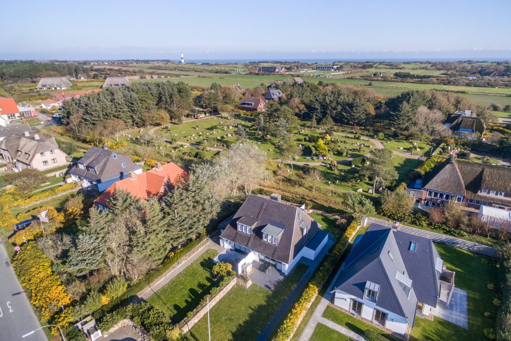 Vogelperspektive einer Ferienwohnung auf Sylt