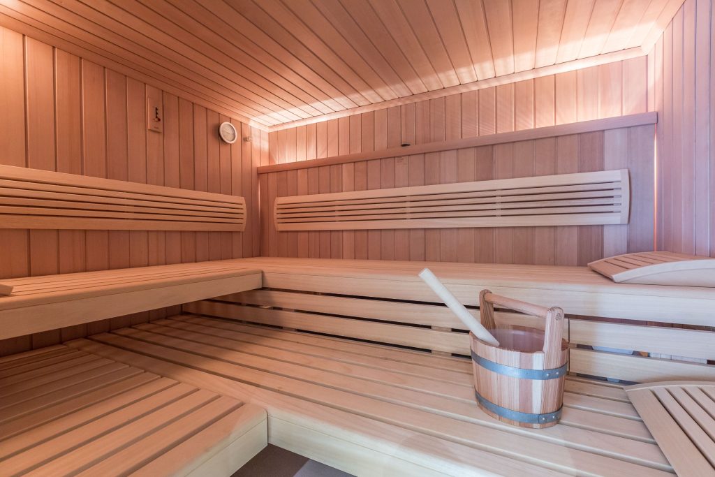 Die private Sauna in einem Ferienhaus auf Sylt.