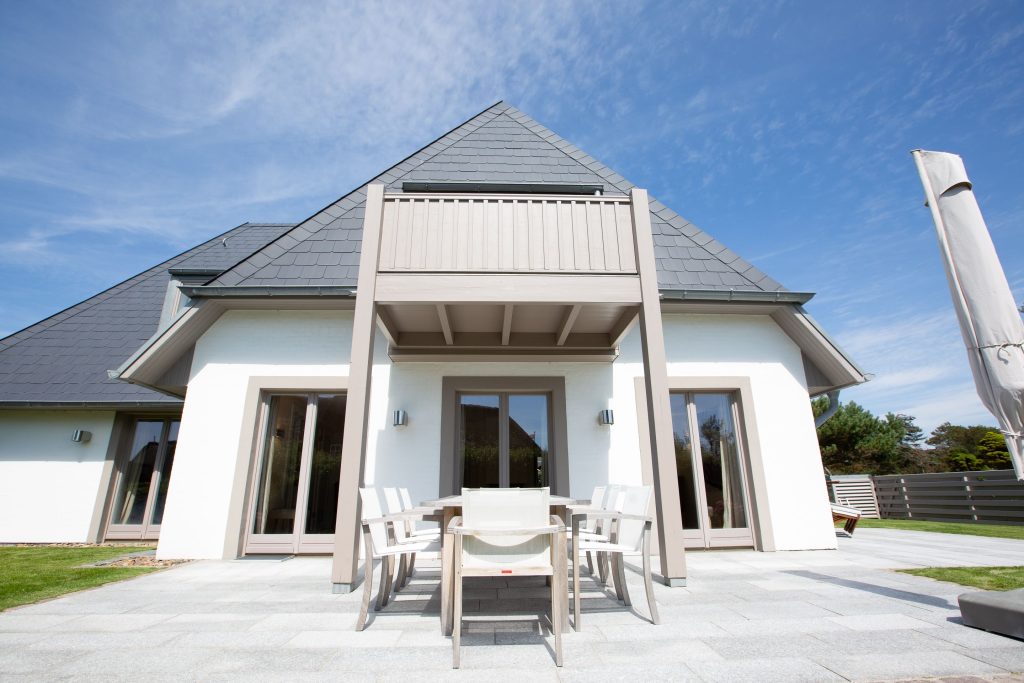 Terrasse eines Ferienhauses auf Sylt