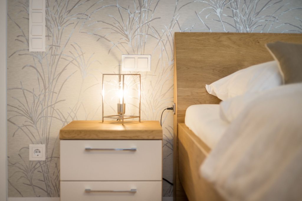 Schlafzimmer in Ferienwohnung Wenningstedt