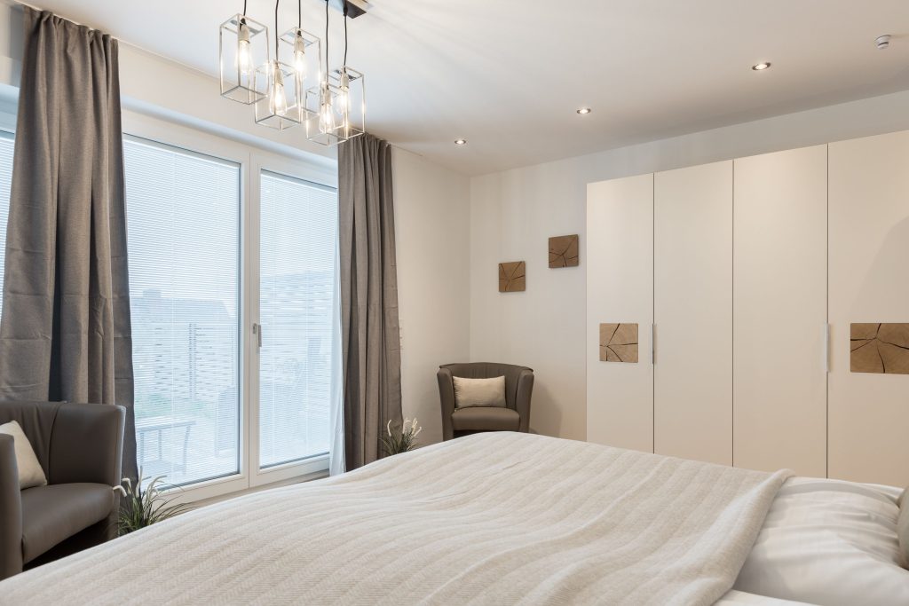 Schlafzimmer in Ferienwohnung Wenningstedt