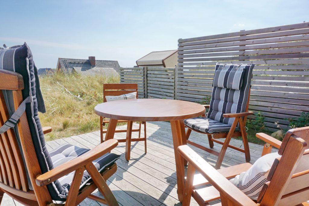 Terrasse von Ferienwohnung Wenningstedt