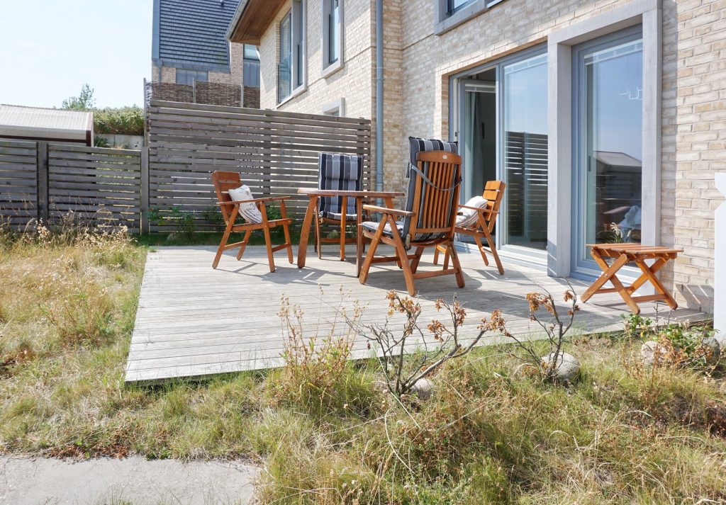 Terrasse von Ferienwohnung Wenningstedt