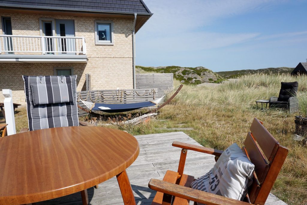 Terrasse von Ferienwohnung Wenningstedt