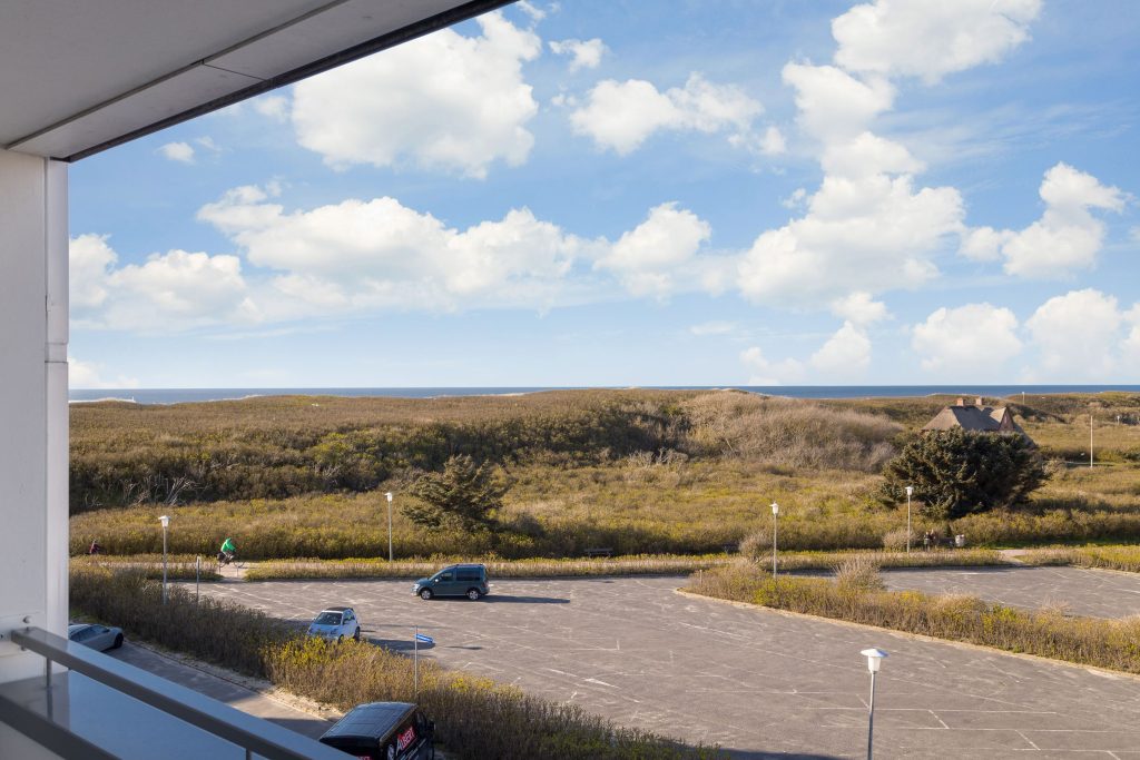 Blick vom Balkon auf die Sylter Landschaft