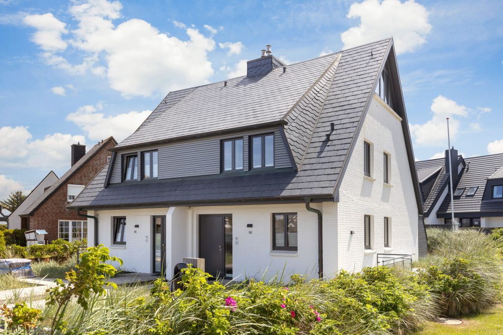 Außenansicht auf Ferienhaus auf Sylt