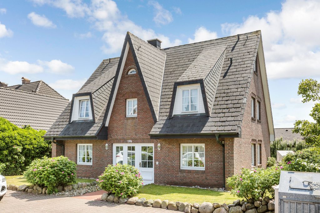 Außenansicht auf Ferienhaus auf Sylt