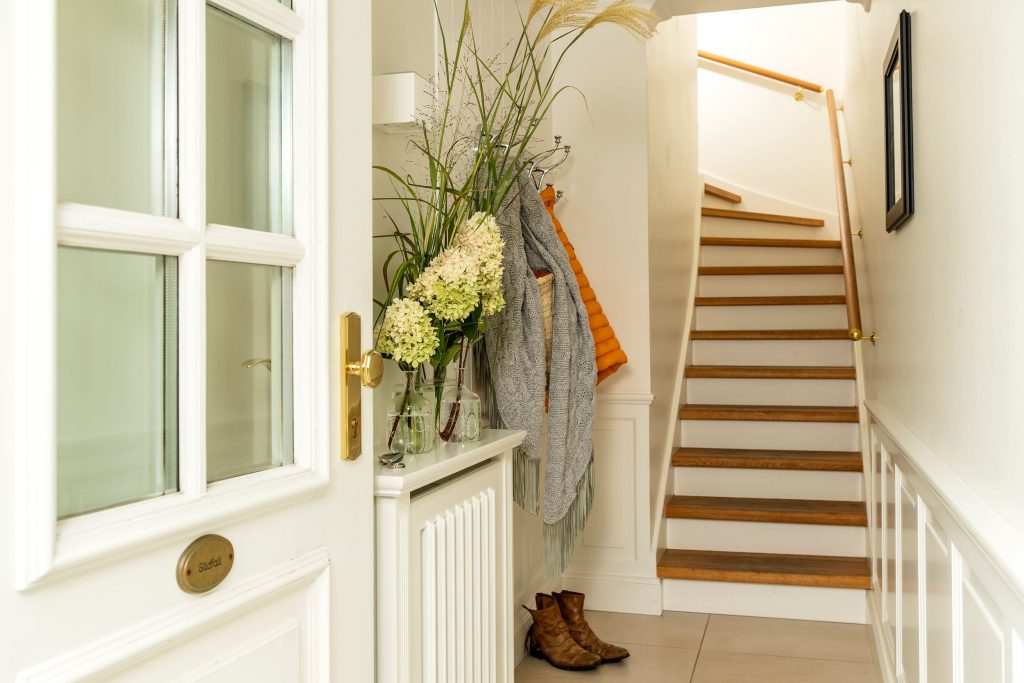 Treppe im Flur in Ferienwohnung in Wenningstedt