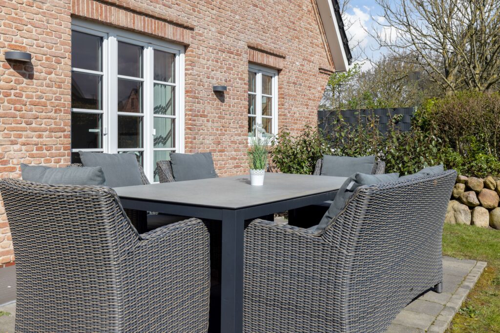 Terrasse von Ferienwohnung Wenningstedt