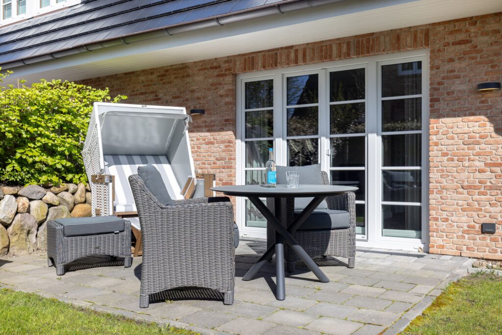 Terrasse von Ferienwohnung Wenningstedt