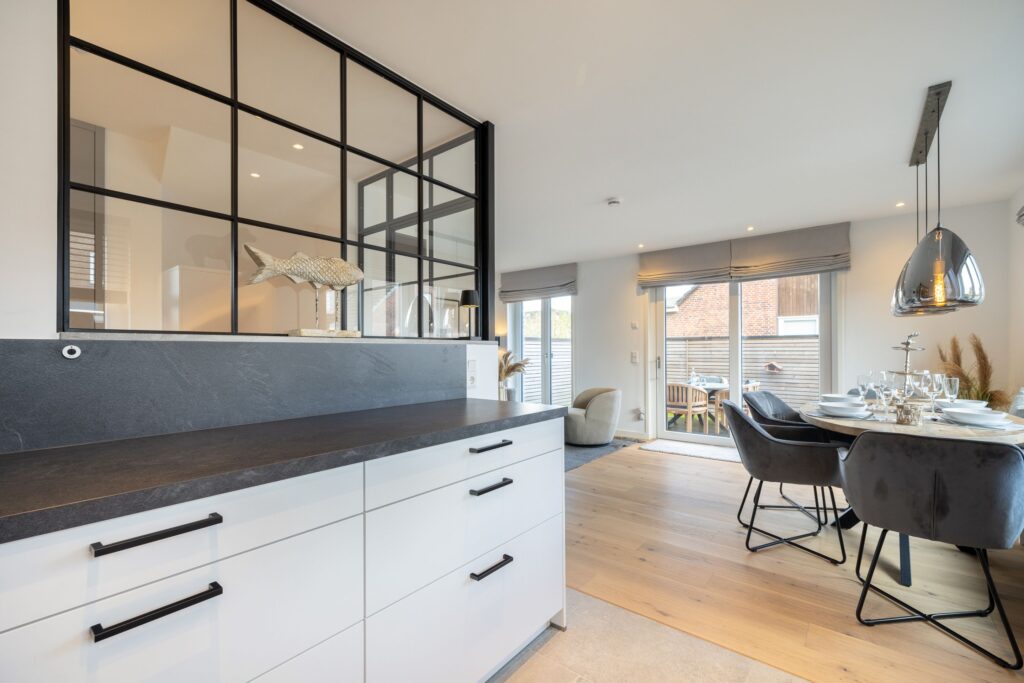 Küche in Ferienwohnung Wenningstedt