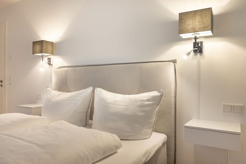 Schlafzimmer in Ferienwohnung Wenningstedt