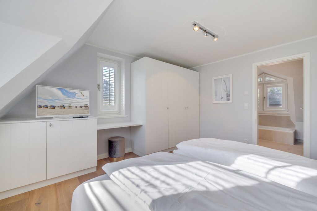 Schlafzimmer in einer Ferienwohnung auf Sylt