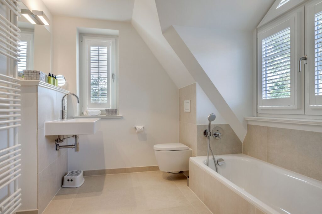 Badezimmer in einer Ferienwohnung auf Sylt