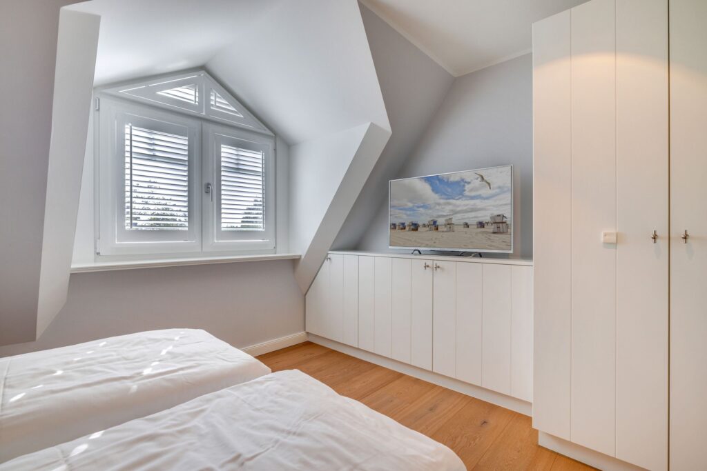 Schlafzimmer in einer Ferienwohnung auf Sylt