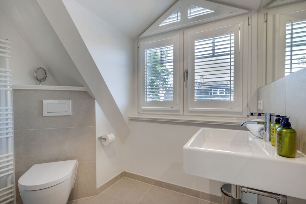 Badezimmer in einer Ferienwohnung auf Sylt