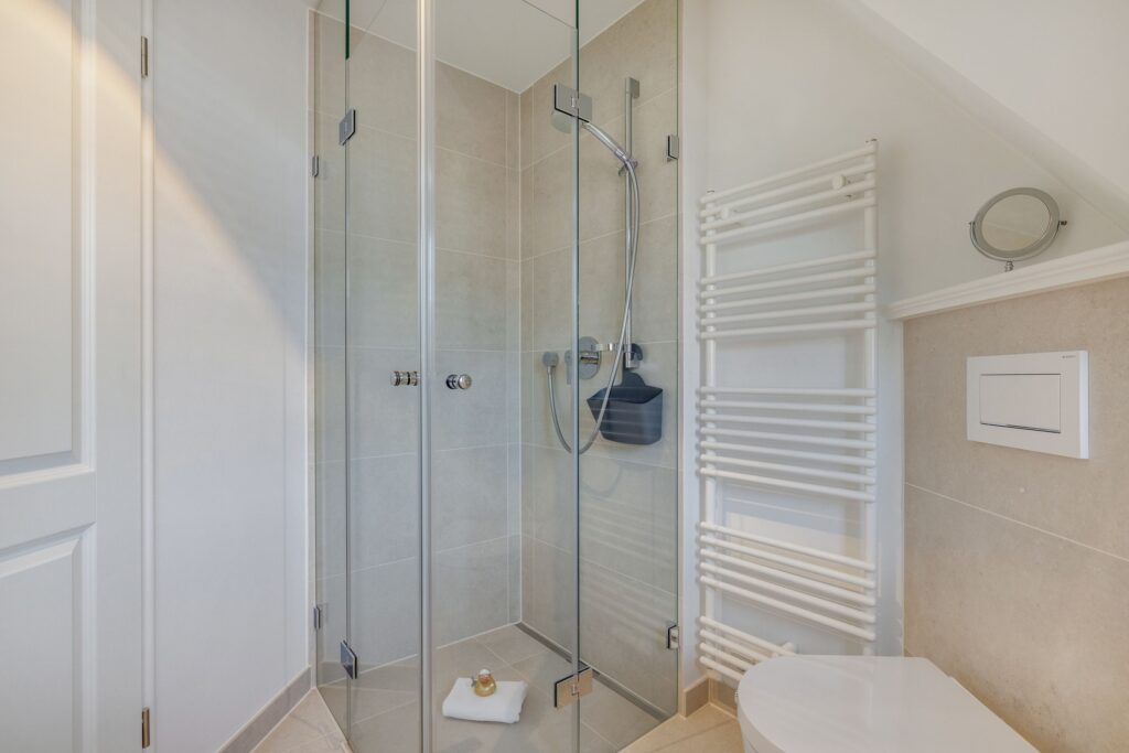 Dusche in einer Ferienwohnung auf Sylt