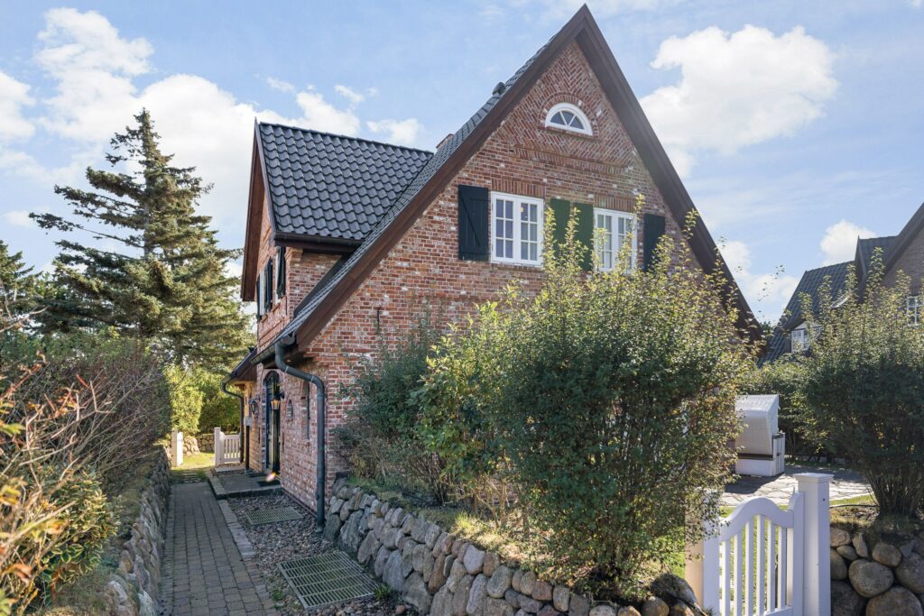 Blick auf Ferienhaus auf Sylt