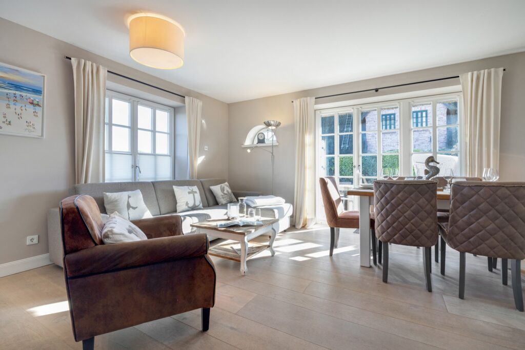 Wohnzimmer in einem Ferienhaus auf Sylt