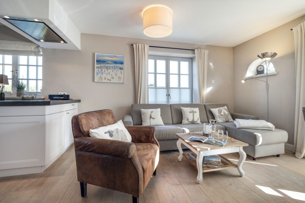 Wohnzimmer in einem Ferienhaus auf Sylt