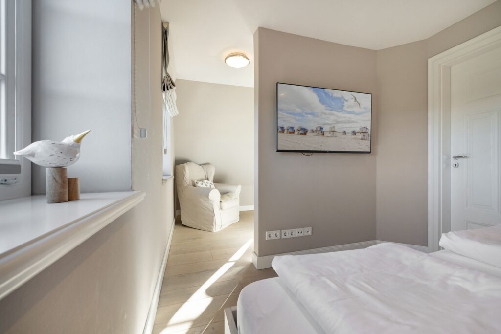 Schlafzimmer in einem Ferienhaus auf Sylt