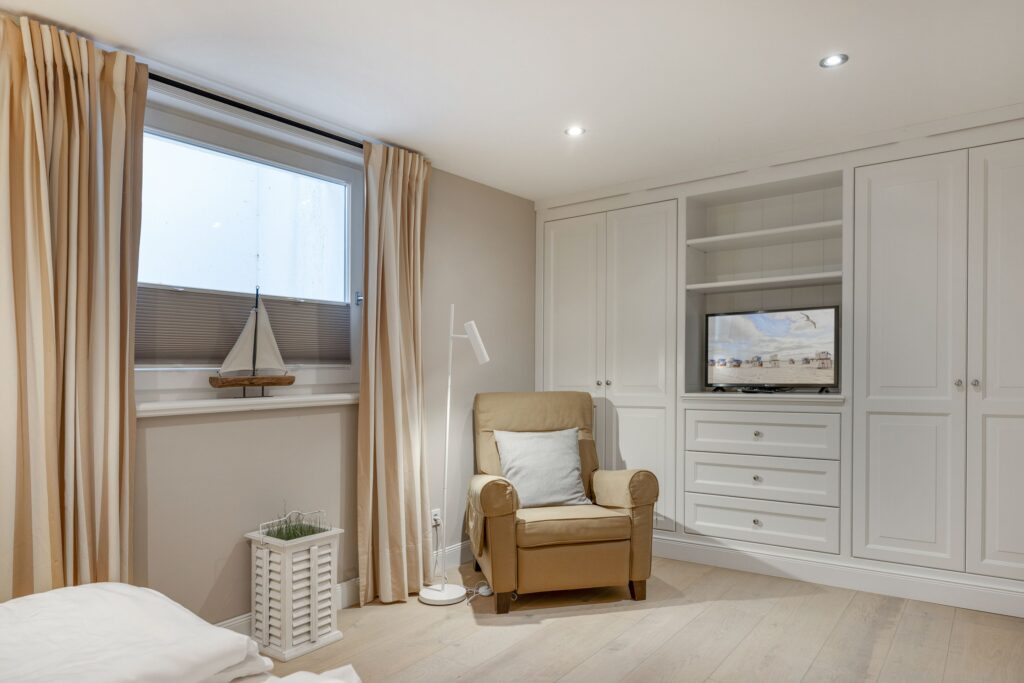 Schlafzimmer in einem Ferienhaus auf Sylt