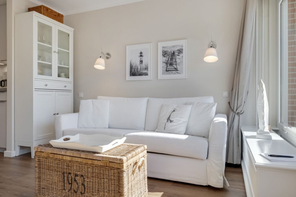 Wohnzimmer in einem Ferienhaus auf Sylt