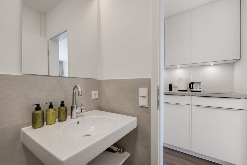 Badezimmer in einem Ferienhaus auf Sylt