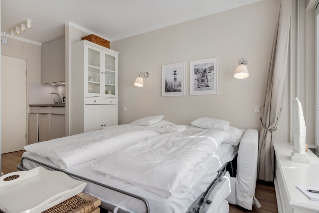 Schlafzimmer in einem Ferienhaus auf Sylt
