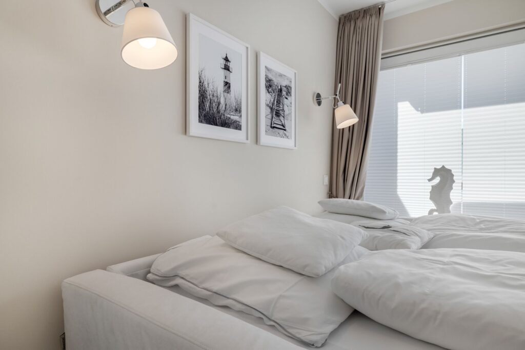 Schlafzimmer in einem Ferienhaus auf Sylt
