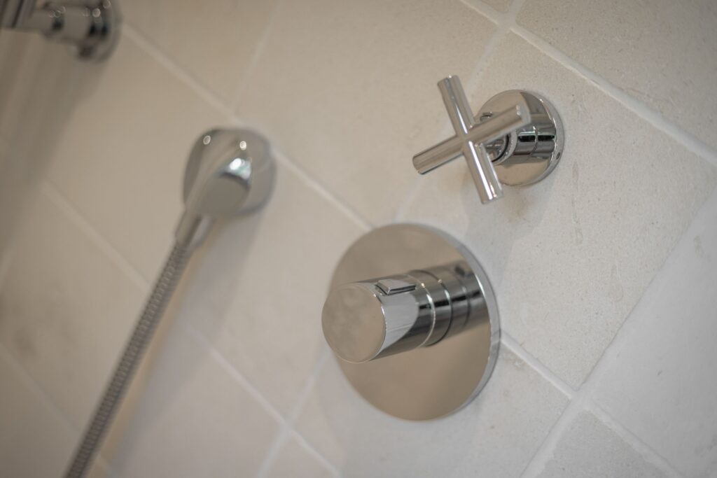 Dusche in einem Ferienhaus auf Sylt