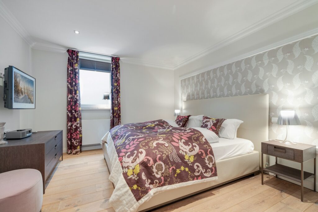 Schlafzimmer in einem Ferienhaus auf Sylt