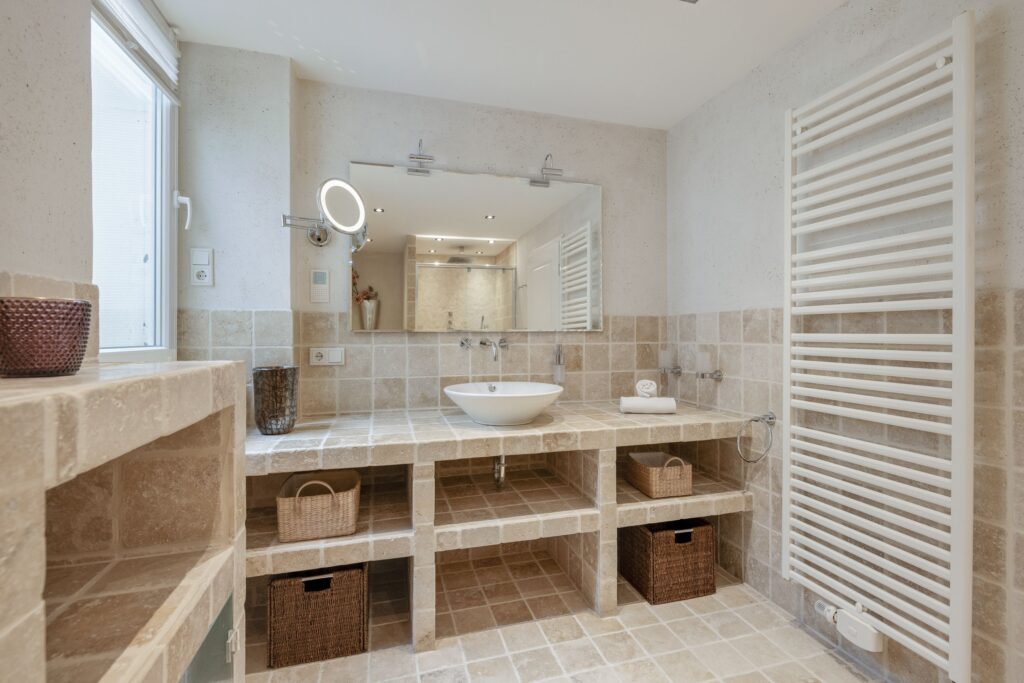 Badezimmer in einem Ferienhaus auf Sylt