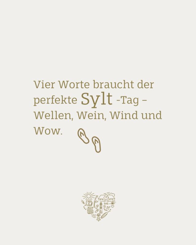 Aufstehen, rein ins Wasser. 🌊 Danach eine Brise im Haar und ein Glas in der Hand 🍷 – mit Blick aufs Meer. Sylt liefert den Rest: Weite, Freiheit und Sonnenuntergänge, die nicht mal Instagram filtern muss. Kein Schnickschnack. Nur Sylt. Nur wow. ❤️

#sylt #syltliebe #sylturlaub #urlaub #meer #wein #freiheit #glück #sasurlaub