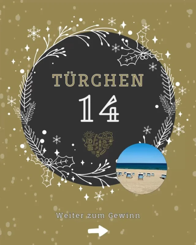 Türchen 14🎄✨ Zeit für den Strand 🌊

Heute verlosen wir ein Beachball Set + Überraschung. 

Die Teilnahme? Ganz einfach:

1️⃣ Beitrag liken ❤️
2️⃣ Account @sylterappartementservice oder @wedellsylt folgen

#Adventskalender #Gewinnspiel #Advent2025 #TürchenAuf #Sylt #SyltLove #SyltMomente #InselLiebe #Weihnachtszauber #XmasVibes #GewinnenMitStyle #GiveawayGermany #InselGewinnspiel #Adventskalender2025

Ausführliche Teilnahmebedingungen:

Die Teilnahme am Gewinnspiel erfolgt durch

1. Das Folgen der Instagram-Accounts @sylterappartementservice oder @wedellsylt 
2. Das Liken des Gewinnspiel-Beitrags.

Unter allen gültigen Teilnahmen wird der/die Gewinner*in per Zufallsprinzip ermittelt und im Anschluss per Direktnachricht auf Instagram benachrichtigt.
Der Gewinn kann nicht ausgezahlt, getauscht oder übertragen werden.

Das Gewinnspiel endet am 15.12.25 um 17:59 Uhr.

Das Gewinnspiel steht in keiner Verbindung zu Instagram und wird von Instagram weder gesponsert noch unterstützt. Teilnahme nur innerhalb der angegebenen Frist; der Rechtsweg ist ausgeschlossen.