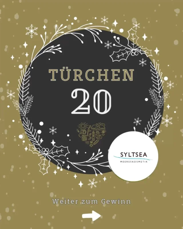 Türchen 20🎄✨Heute öffnen wir ein ganz besonderes Türchen – ein Moment voller SYLTSEA-Magie! 🌊💙

Das wunderbare SYLTSEA Verwöhn-Set bringt die Insel direkt nach Hause:
🌬️ Ocean Relaxspray – eine frische Meeresbrise für das Zuhause
🧴 Hand & Body Wash mit wertvollem Meerestiefenwasser
💛 Thalasso Körperöl INSELLIEBE – ultra pflegend, warm, wohltuend
👜 dazu ein zauberhaftes SYLT Samt Kosmetiktäschchen für all die kleinen Selfcare-Schätze

Einmal kurz aus dem Alltag aussteigen – und ab auf die Insel ✨🌾

Die Teilnahme für das Paket? Ganz einfach:

1️⃣ Beitrag liken ❤️
2️⃣ Account @sylterappartementservice oder @wedellsylt folgen.
3️⃣ Account @syltsea folgen.
4️⃣ In den Kommentaren die Person markieren, mit der man den nächsten MEER MOMENT unbedingt teilen möchte. 

#Adventskalender #Gewinnspiel #Advent2025 #TürchenAuf #Sylt SyltLove SyltMomente InselLiebe Weihnachtszauber XmasVibes GewinnenMitStyle GiveawayGermany InselGewinnspiel Adventskalender2025

Ausführliche Teilnahmebedingungen:

Die Teilnahme am Gewinnspiel erfolgt durch

1. Das Folgen der Instagram-Accounts @sylterappartementservice oder @wedellsylt 
2. Das Folgen des Instagram-Accounts @syltsea 
3. Das Liken des Gewinnspiel-Beitrags.
4. Das Markieren einer Person in den Kommentaren. 

Unter allen gültigen Teilnahmen wird der/die Gewinner*in per Zufallsprinzip ermittelt und im Anschluss per Direktnachricht auf Instagram benachrichtigt.
Der Gewinn kann nicht ausgezahlt, getauscht oder übertragen werden.

Das Gewinnspiel endet am 21.12.25 um 19:59 Uhr.

Das Gewinnspiel steht in keiner Verbindung zu Instagram und wird von Instagram weder gesponsert noch unterstützt. Teilnahme nur innerhalb der angegebenen Frist; der Rechtsweg ist ausgeschlossen.