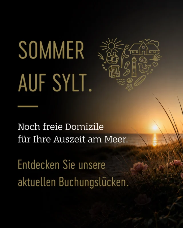 ☀️ Sommer auf Sylt? Vielleicht wartet Ihr perfektes Domizil schon auf Sie. 🌊

Zwischen Dünen, Meeresrauschen und langen Strandtagen haben wir noch einige Buchungslücken für den Sommer auf Sylt. Ob spontaner Kurztrip, entspannte Auszeit am Meer oder wohlverdienter Urlaub mit der Familie – vielleicht ist genau jetzt Ihr Wunschdomizil verfügbar.

🏡 Entdecken Sie unsere aktuellen freien Unterkünfte auf unseren Webseiten und sichern Sie sich Ihre Auszeit auf der Insel:

🌐 www.sas-sylt.de
🌐 www.wedell-sylt.de

Wer spontan ist, wird manchmal mit den schönsten Urlaubsmomenten belohnt. 🤍

#Sylt #SommerAufSylt #UrlaubAmMeer #NordseeLiebe #InselAuszeit